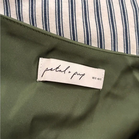 Petal & Pup Olive One-Shoulder Satin Evening Dress - Picture 4 of 16